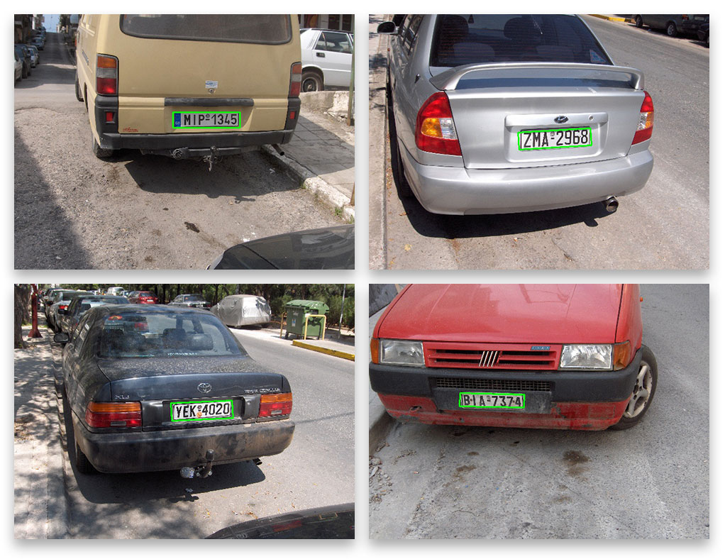 Figure 1: Examples of detecting license plate-like regions in images.