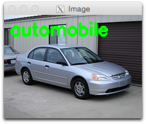 Figure 4: Our CNN is able to correctly label this image as "automobile".